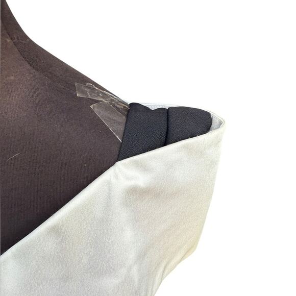 Vtg Off The Shoulder Satin Collar Column Gown Size S Elegant Modern Minimalist - Picture 5 of 6